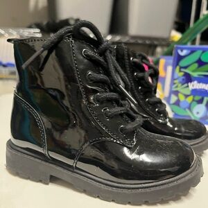 Toddler girl patent leather boots